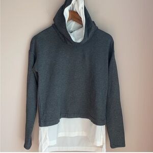 Calia by Carrie Underwood Effortless Cowl Neck Hooded Pullover Top Gray Size XS